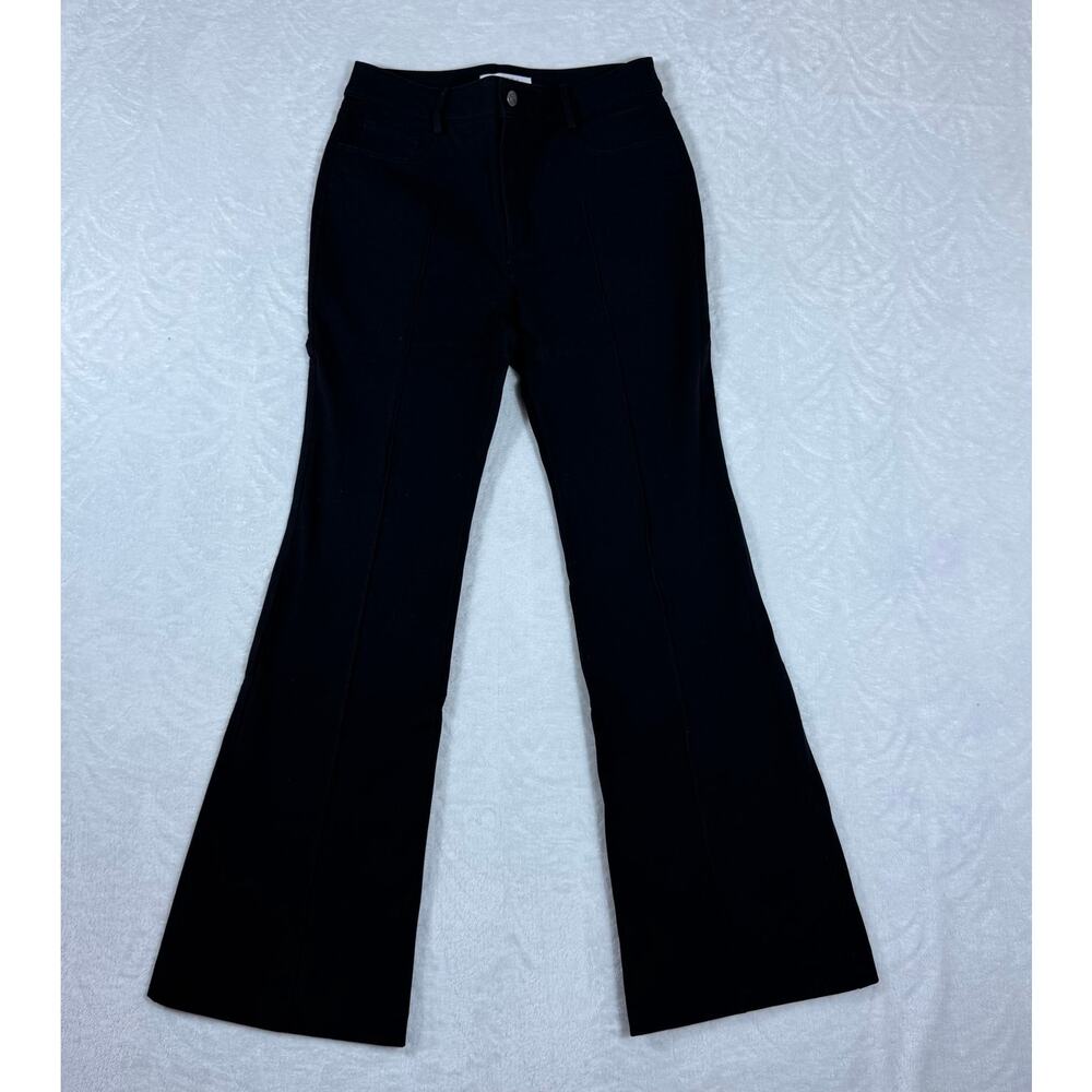 LOFT Women's 6 Black High Rise Flare‎ Leg Jeans Stretch Front Seam Design Solid